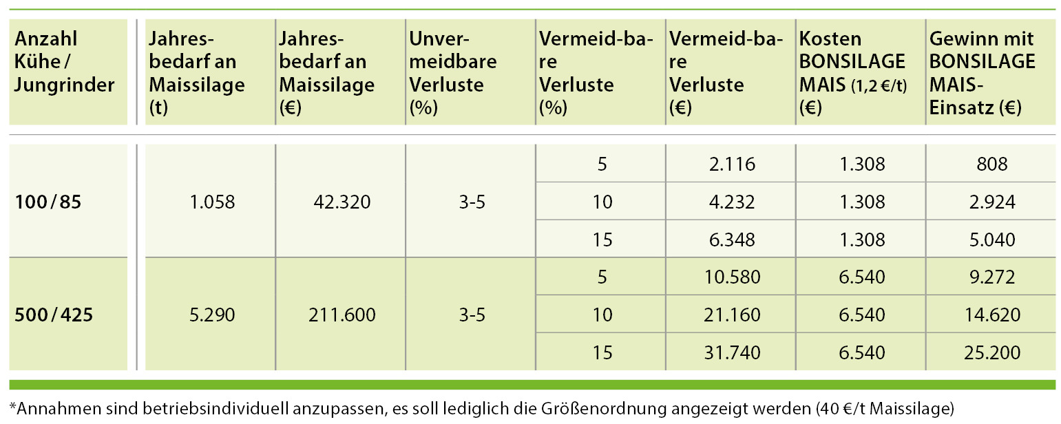 Trockenmasser-Verluste im Mais Trockenmasser-Verluste im Mais