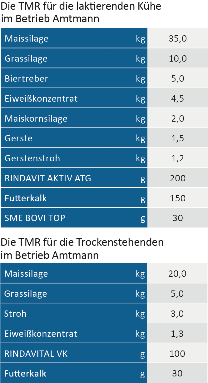 Trockensteher-Ration auf dem Betrieb Sindel