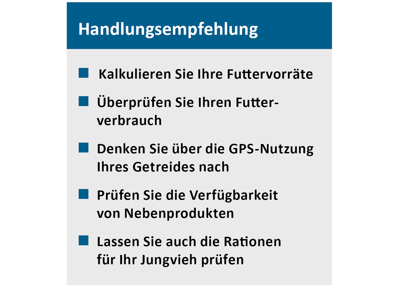 Handlungsempfehlung bei Futterknappheit